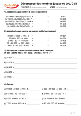 D?composer les nombres jusque 99 999, CM1